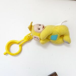Vintage 2000 McDonald's Yellow Teletubby Laa Laa Plush with Clip/ Keychain